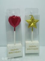 VELA X1 UNID. ESTRELLA O CORAZON V/ COLORES