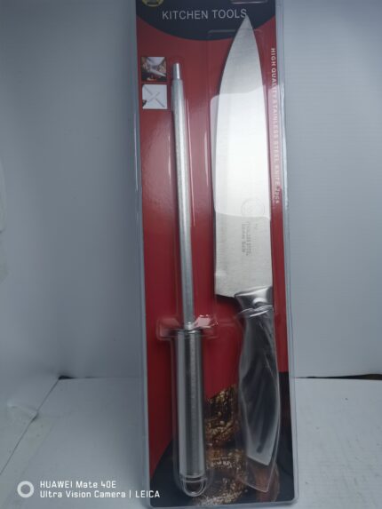 SET CUCHILLO + CHAIRA ACERO INOXIDABLE
