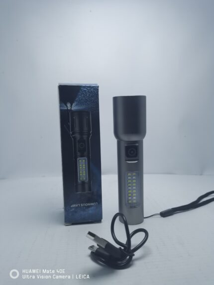 linterna recargable tactica con luz cob lateral